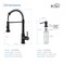 Kibi Aurora Single Handle Pull Down Kitchen Sink Faucet with Soap Dispenser C-KKF2003MB-KSD100MB - alternate 3